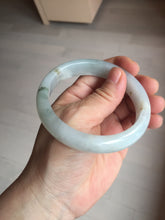 Load image into Gallery viewer, 59.5mm Certified Type A 100% Natural icy watery light green blue Jadeite Jade bangle BN68-2596