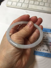 Load image into Gallery viewer, 59.6mm Certified Type A 100% Natural white/light purple round cut Jadeite Jade bangle BG216-8574
