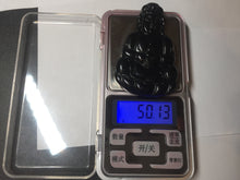 Load image into Gallery viewer, 100% Natural dark green/black jadeite jade(Mocui, 墨翠) GuanYin(观音) Pendant/handhold worry stone BL142
