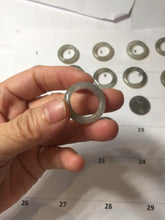 Load image into Gallery viewer, Size 6 -9 1/2 100% natural type A icy watery light yellow gray black white (灰冰) jadeite jade band ring PC228