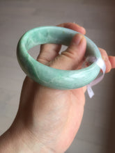 Load image into Gallery viewer, 55.4mm type A 100% Natural green Jadeite Jade bangle E67