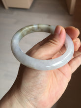 Load image into Gallery viewer, 57.5mm Certified Type A 100% Natural icy watery white purple black brown seaweeds and golden sand Jadeite Jade bangle H161-7033