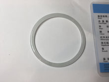 Load image into Gallery viewer, 54mm Certified Type A 100% Natural icy watery white/light purple/green flat skinny Jadeite Jade bangle BG217-8571