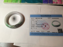 Load image into Gallery viewer, 54.5mm Certified 100% natural Type A sunny green/purple/white jadeite jade bangle Z136-2809