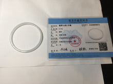 Load image into Gallery viewer, 56mm Certified Type A 100% Natural icy watery white/light purple/green flat slim Jadeite Jade bangle BG217-8571