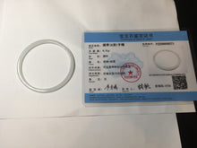 Load image into Gallery viewer, 54mm Certified Type A 100% Natural icy watery white/light purple/green flat skinny Jadeite Jade bangle BG217-8571