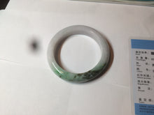 Load image into Gallery viewer, 54.5mm Certified 100% natural Type A sunny green/purple/white jadeite jade bangle Z136-2809