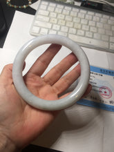 Load image into Gallery viewer, 74.5mm certified Type A 100% Natural light green white round cut plus size Jadeite Jade bangle BP171-(1257)
