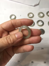Load image into Gallery viewer, Size 6 -9 1/2 100% natural type A icy watery light yellow gray black white (灰冰) jadeite jade band ring PC228