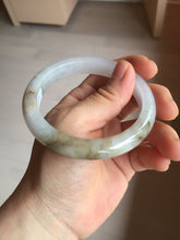 Load image into Gallery viewer, 57.5mm Certified Type A 100% Natural icy watery white purple black brown seaweeds and golden sand Jadeite Jade bangle H161-7033