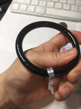 Load image into Gallery viewer, 59.3mm 100% Natural dark green/black meteorite Stellar Night sky slim round cut nephrite bangle HT115-8798