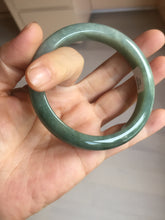 Load image into Gallery viewer, 58.8mm Certified type A 100% Natural oily dark green (老油青) gray black Mountains Afar (远山)Jadeite bangle PH240-1627