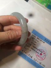 Load image into Gallery viewer, 55.9mm Certified Type A 100% Natural Icy watery white/gray/clear Jadeite Jade bangle BG20-5830
