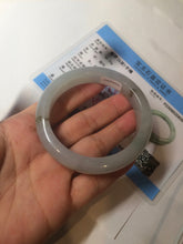 Load image into Gallery viewer, 55.9mm Certified Type A 100% Natural Icy watery white/gray/clear Jadeite Jade bangle BG20-5830