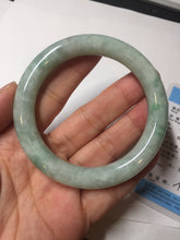 Load image into Gallery viewer, 53.3mm certified natural 100% natural Type A light green round cut jadeite jade bangle BP19-5001