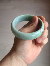 Load image into Gallery viewer, 55.4mm type A 100% Natural green Jadeite Jade bangle E67