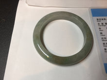 Load image into Gallery viewer, 52mm 100% natural certified light green/gray jadeite jade bangle AX130-0235