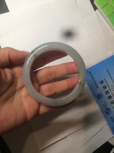 Load image into Gallery viewer, 55.9mm Certified Type A 100% Natural Icy watery white/gray/clear Jadeite Jade bangle BG20-5830