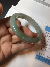 Load image into Gallery viewer, 52mm 100% natural certified light green/gray jadeite jade bangle AX130-0235