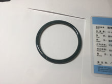 Load image into Gallery viewer, 56.2mm Certified Type A 100% Natural icy watery dark green/blue/gray Guatemala slim round cut Jadeite bangle PD54-5521