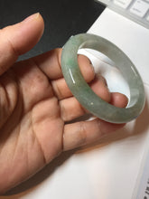 Load image into Gallery viewer, 52mm 100% natural certified light green/gray jadeite jade bangle AX130-0235