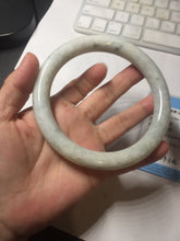 Load image into Gallery viewer, 75.2mm certified Type A 100% Natural light green white round cut plus size Jadeite Jade bangle BP172-(1258)