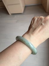 Load image into Gallery viewer, 52mm 100% natural certified light green/gray jadeite jade bangle AX130-0235