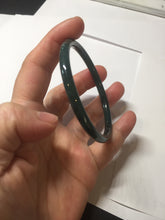 Load image into Gallery viewer, 56.2mm Certified Type A 100% Natural icy watery dark green/blue/gray Guatemala slim round cut Jadeite bangle PD54-5521