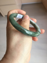 Load image into Gallery viewer, 57.6mm Certified type A 100% Natural oily dark greenwhite gray black watermelon rind (瓜油青) Jadeite bangle AZ187-1630