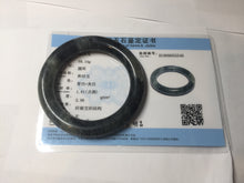 Load image into Gallery viewer, 53.4mm Certified 100% Natural black/gray sesame paste 芝麻糊 青花round cut nephrite Jade bangle HE102-5546