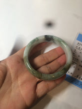 Load image into Gallery viewer, 54mm certified 100% natural Type A green/dark green/white/brown jungle camouflage color jadeite jade bangle BG22-1726