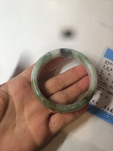 Load image into Gallery viewer, 54mm certified 100% natural Type A green/dark green/white/brown jungle camouflage color jadeite jade bangle BG22-1726