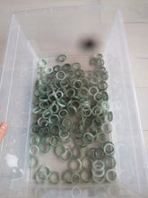 Load image into Gallery viewer, 100% natural type A watery green/white/yellow/dark green/gray big defect jadeite jade band ring AY1 (Added-on items, not sale individually.)