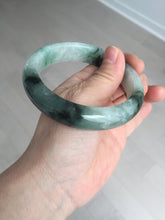 Load image into Gallery viewer, 60.3mm certified type A 100% Natural green/black Jadeite Jade bangle BM42-8565