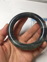 Load image into Gallery viewer, 53.4mm Certified 100% Natural black/gray sesame paste 芝麻糊 青花round cut nephrite Jade bangle HE102-5546