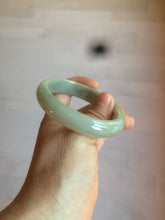 Load image into Gallery viewer, 52.5 mm Certified Type A 100% Natural light green/gray Jadeite Jade oval bangle AZ70-0363