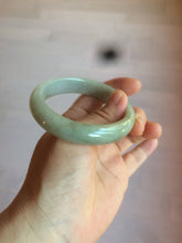 Load image into Gallery viewer, 52.5 mm Certified Type A 100% Natural light green/gray Jadeite Jade oval bangle AZ70-0363