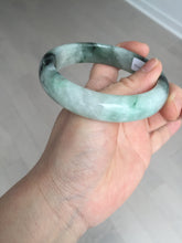Load image into Gallery viewer, 60.3mm certified type A 100% Natural green/black Jadeite Jade bangle BM42-8565