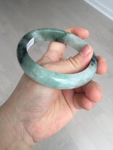 Load image into Gallery viewer, 60.3mm certified type A 100% Natural green/black Jadeite Jade bangle BM42-8565