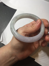 Load image into Gallery viewer, 58.7mm certified Type A 100% Natural icy watery green/purple Jadeite Jade bangle AU17-0866