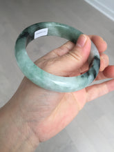 Load image into Gallery viewer, 60.3mm certified type A 100% Natural green/black Jadeite Jade bangle BM42-8565