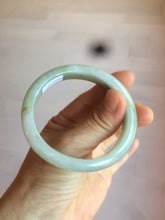 Load image into Gallery viewer, 52.5 mm Certified Type A 100% Natural light green/gray Jadeite Jade oval bangle AZ70-0363