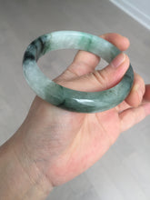 Load image into Gallery viewer, 60.3mm certified type A 100% Natural green/black Jadeite Jade bangle BM42-8565