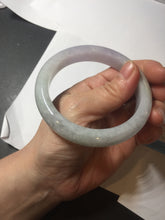 Load image into Gallery viewer, 58.7mm certified Type A 100% Natural icy watery green/purple Jadeite Jade bangle AU17-0866