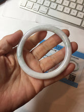 Load image into Gallery viewer, 56mm certified Type A 100% Natural white sunny green purple slim round cut Jadeite Jade bangle PB263-3202