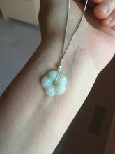 Load image into Gallery viewer, Type A 100% Natural light green/white/purple jadeite Jade Hawaiian flower Pendant AA66