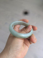 Load image into Gallery viewer, 52.5 mm Certified Type A 100% Natural light green/gray Jadeite Jade oval bangle AZ70-0363