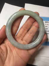Load image into Gallery viewer, 54.8mm certified natural 100% natural Type A light green round cut jadeite jade bangle BP2-4990