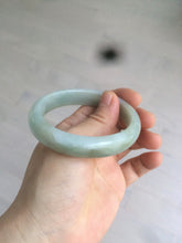 Load image into Gallery viewer, 52.5 mm Certified Type A 100% Natural light green/gray Jadeite Jade oval bangle AZ70-0363