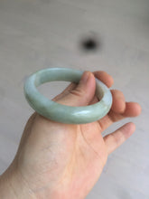 Load image into Gallery viewer, 52.5 mm Certified Type A 100% Natural light green/gray Jadeite Jade oval bangle AZ70-0363